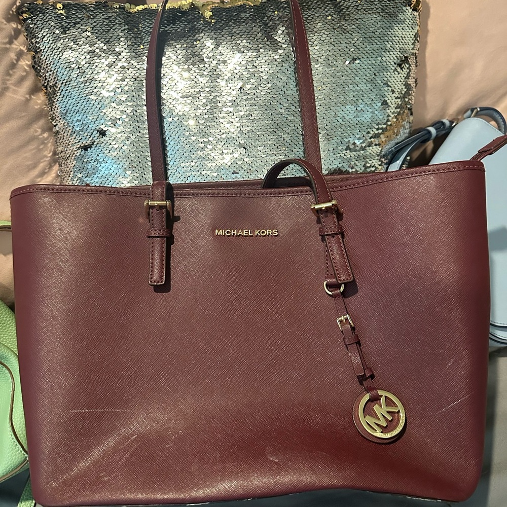 Michael Kors Deep Red Tote Bag